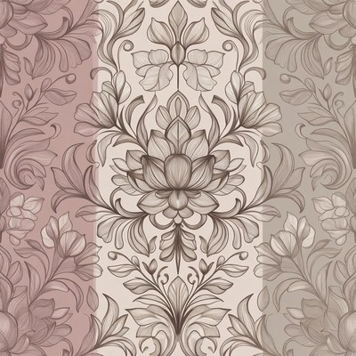 Pink Lotus Floral Seamless Pattern