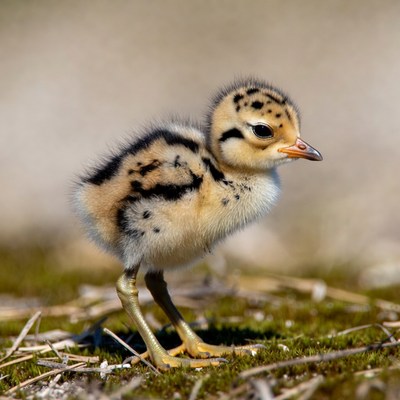 Fluffy Killdeer Chick Standing