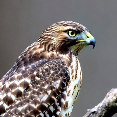 Red-tailed Hawk Perched on Branch