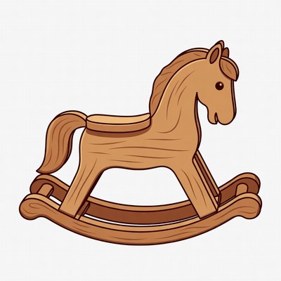 Wooden Rocking Horse Illustration