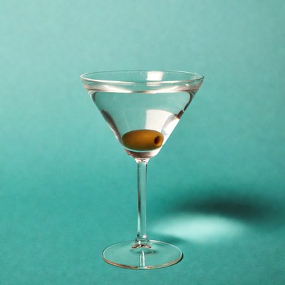 Martini Glass with Olive