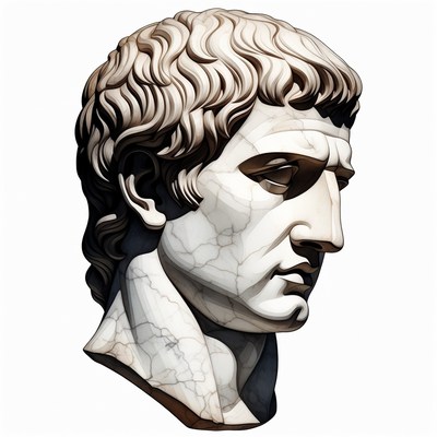 Ancient Roman Male Bust Statue