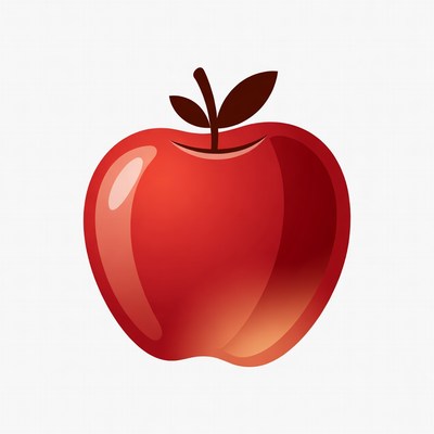 Red apple with leaf