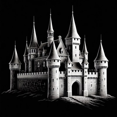 Majestic Medieval Castle Illustration