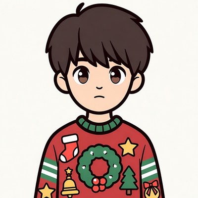 Boy in Christmas Sweater