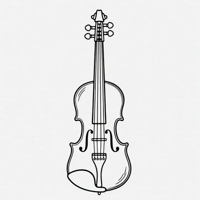 Black line drawing violin