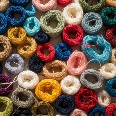 Colorful yarn balls assortment