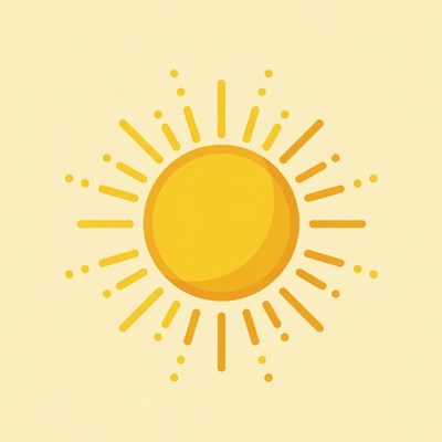 Bright yellow sun illustration