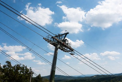 Ski Lift Gondola over Mountains