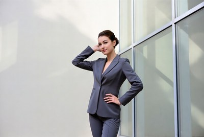 Business woman posing confidently