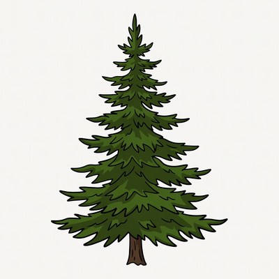 Tall Pine Tree Illustration