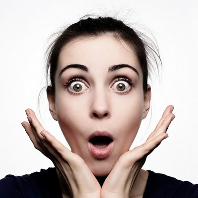 Woman with surprised expression