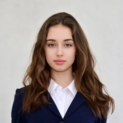 Young woman in navy blazer