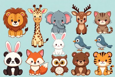 Cute Cartoon Animals Collection