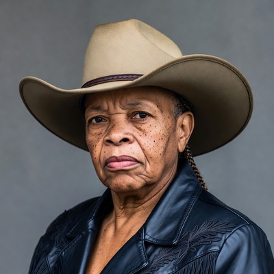 African-American woman in cowboy hat