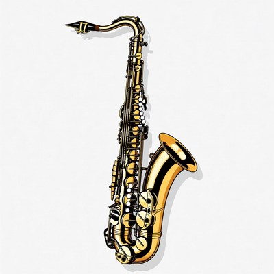 Golden Alto Saxophone Illustration