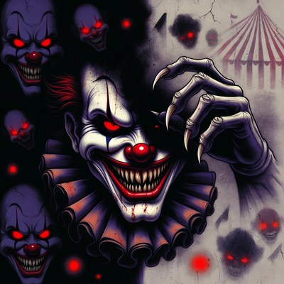Evil Clown with Claws and Tent