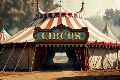 Circus Tent Entrance with Sign