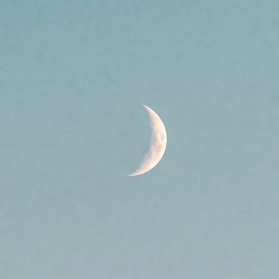 Crescent Moon in Blue Sky