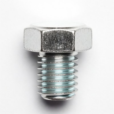 Silver Hex Bolt Closeup