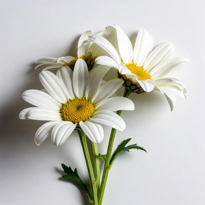 White Daisies on White Background