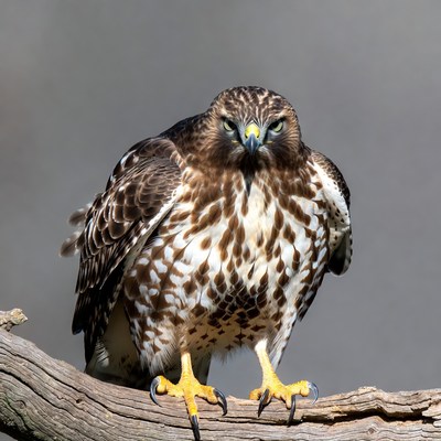 Red-tailed Hawk Perched on Branch