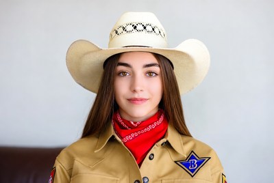 Girl in cowboy hat and uniform
