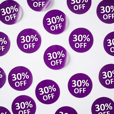 Purple 30% Off Stickers