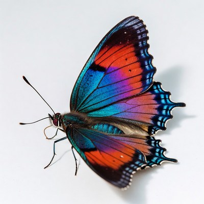 Colorful Blue and Red Butterfly Wings
