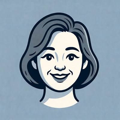 Smiling Asian woman illustration