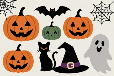 Halloween clipart pumpkins bats ghost