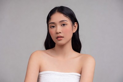 Asian woman in white towel