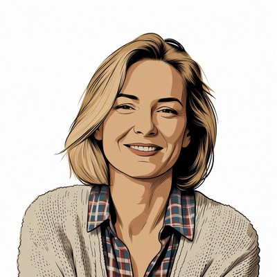 Smiling blonde woman portrait