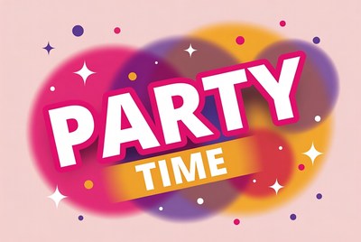 Party Time Text Illustration