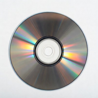 Shiny CD Disc on White Background
