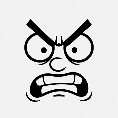 Angry Cartoon Face Emoticon