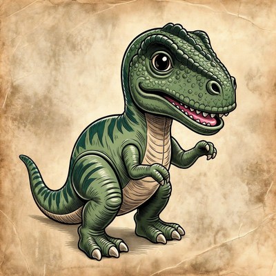 Cute baby T-Rex illustration