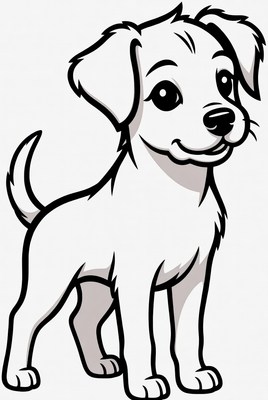 Cute white puppy illustration