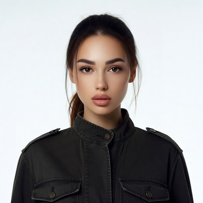 Asian woman in green jacket