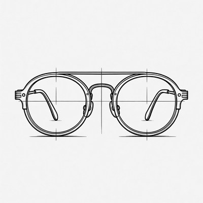 Line Drawing Aviator Sunglasses