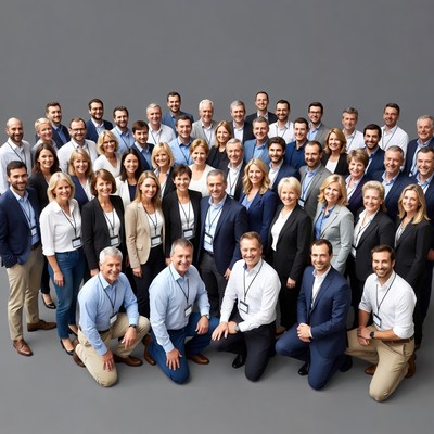 Diverse business team group photo