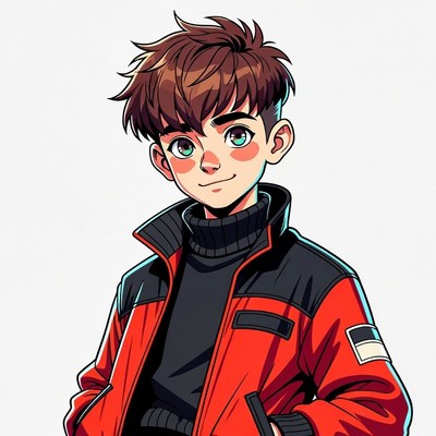 Anime boy in red jacket