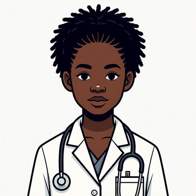 African-American woman doctor illustration