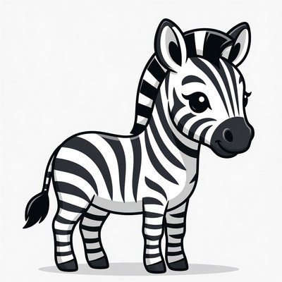 Cute cartoon baby zebra