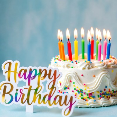 Happy Birthday Cake with Candles