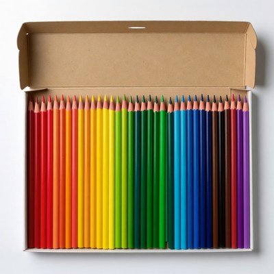 Colorful Crayons in Open Box