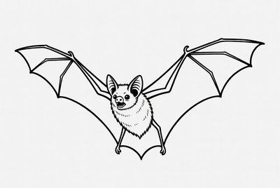 Flying bat clipart illustration