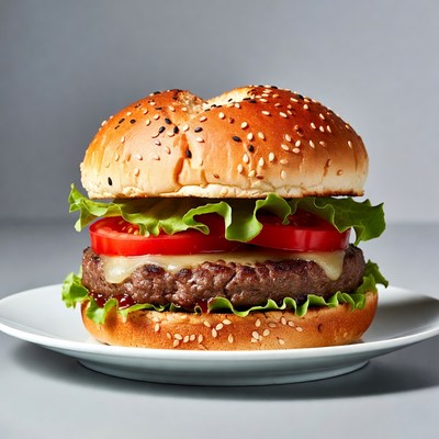 Cheeseburger with Lettuce and Tomato