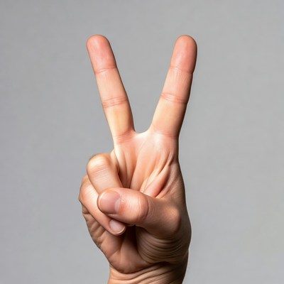 Hand making peace sign