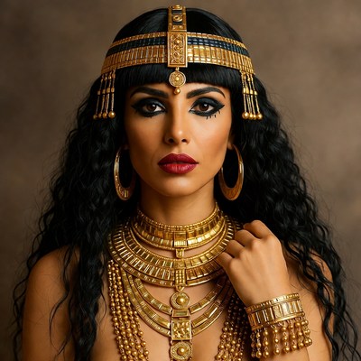 Egyptian Woman in Gold Jewelry